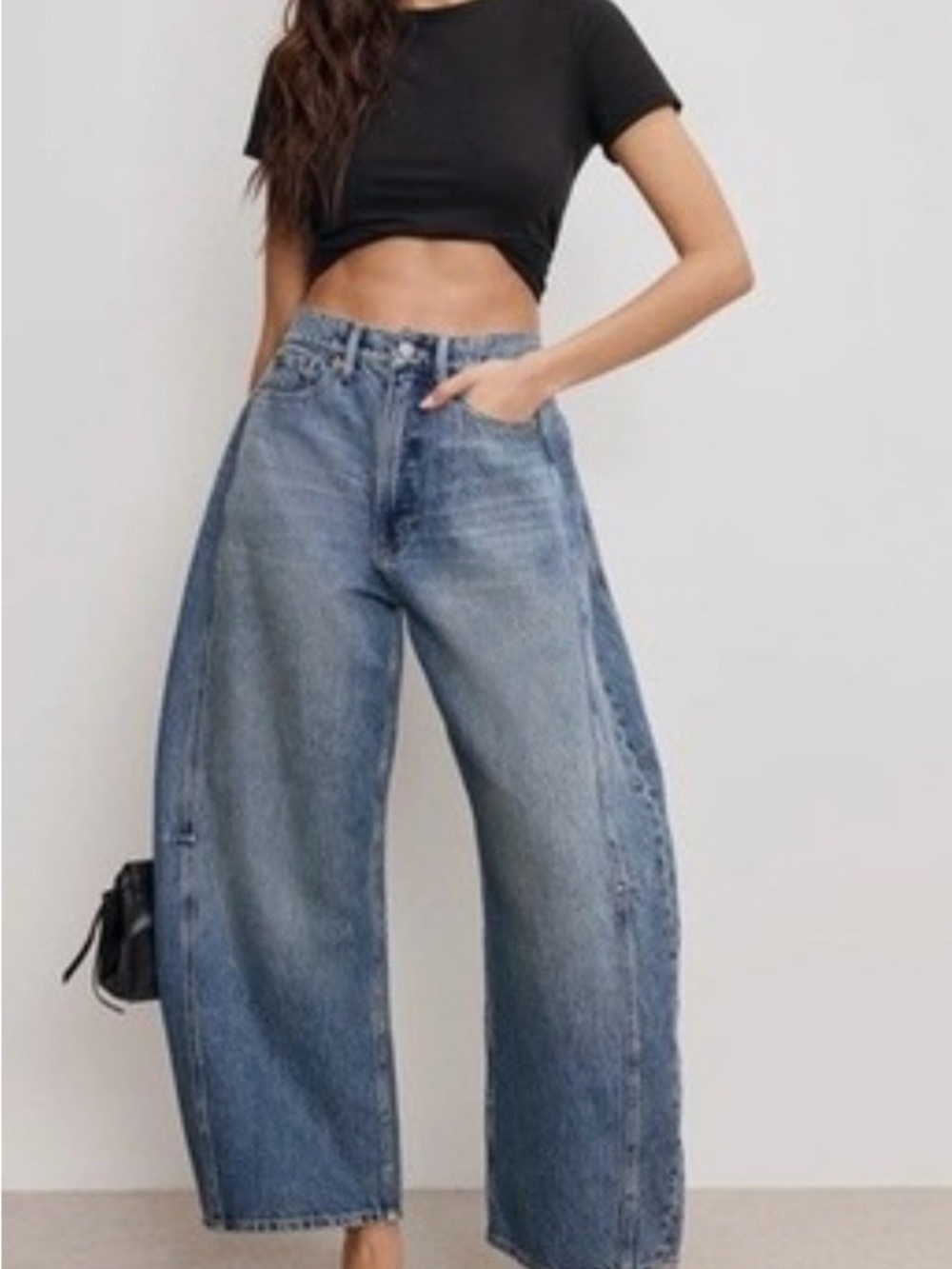 Wide-Leg High-Rise Women's Jeans - Blue